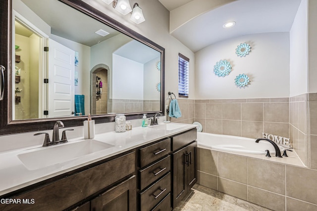 13729 Blackburn Ave, El Paso, TX 79928 - bathroom with a garden tub and double vanity