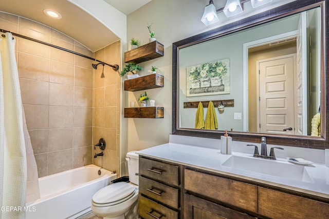 13729 Blackburn Ave, El Paso, TX 79928 - full bath featuring toilet, shower / tub combo, and vanity