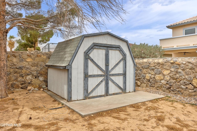 view of shed