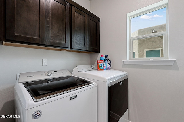 3516 Essence St, El Paso, TX 79938 - laundry area with washing machine and dryer and cabinet space
