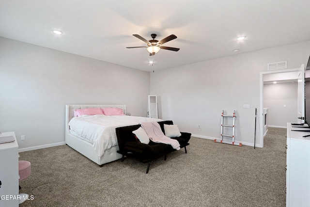 3516 Essence St, El Paso, TX 79938 - bedroom featuring carpet, ceiling fan, baseboards, and recessed lighting
