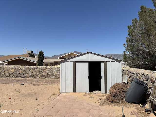 10645 Obsidian St, El Paso, TX 79924 - view of shed featuring a mountain view