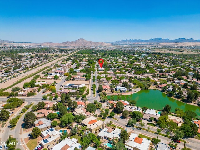 421 Wild Willow Dr, El Paso, TX 79922 - aerial view of property's location with a water and mountain view