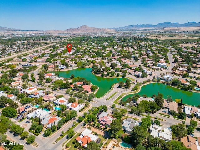 421 Wild Willow Dr, El Paso, TX 79922 - aerial perspective of suburban area featuring a water and mountain view