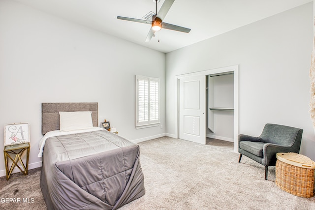309 Blue Vly, El Paso, TX 79928 - carpeted bedroom featuring baseboards, a closet, and ceiling fan