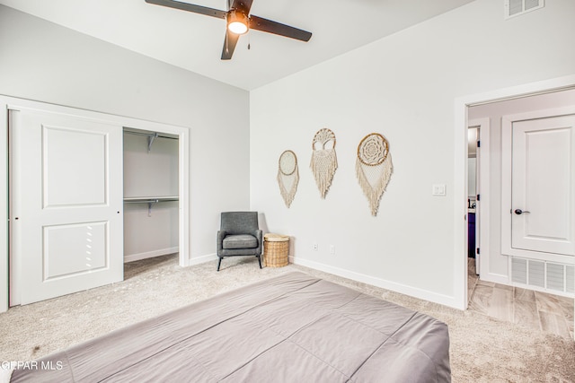 309 Blue Vly, El Paso, TX 79928 - carpeted bedroom featuring baseboards, a closet, and a ceiling fan