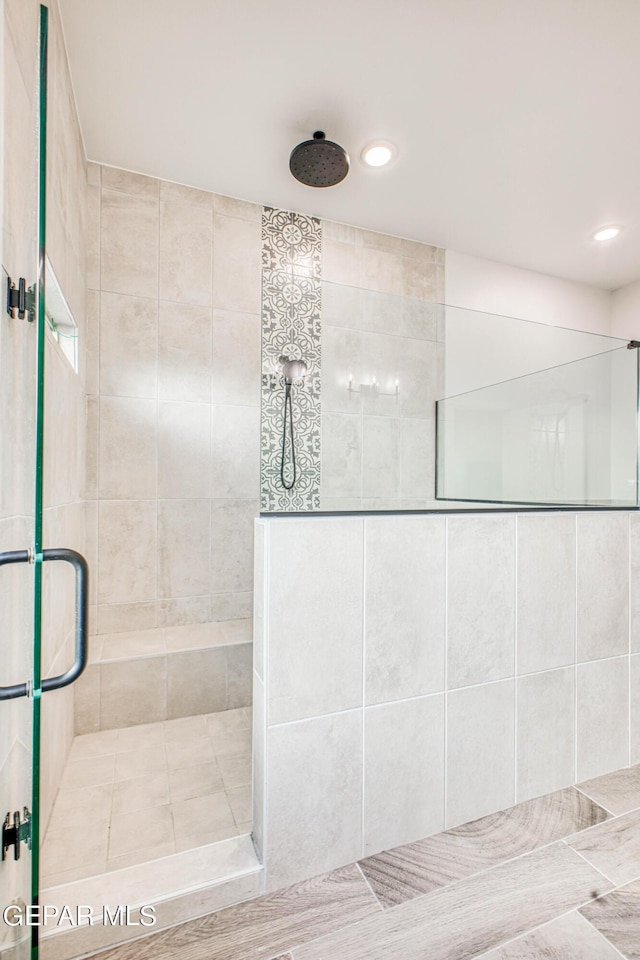 309 Blue Vly, El Paso, TX 79928 - full bathroom featuring a stall shower and recessed lighting