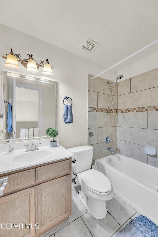 3208 Cascade Point Dr, El Paso, TX 79938 - full bath with vanity, toilet, shower / washtub combination, and tile patterned floors