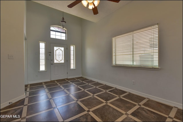 1493 Luz De Sol Dr, El Paso, TX 79912 - foyer with ceiling fan and baseboards