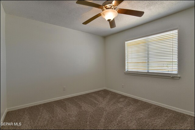 1493 Luz De Sol Dr, El Paso, TX 79912 - carpeted spare room featuring a textured ceiling, baseboards, and ceiling fan