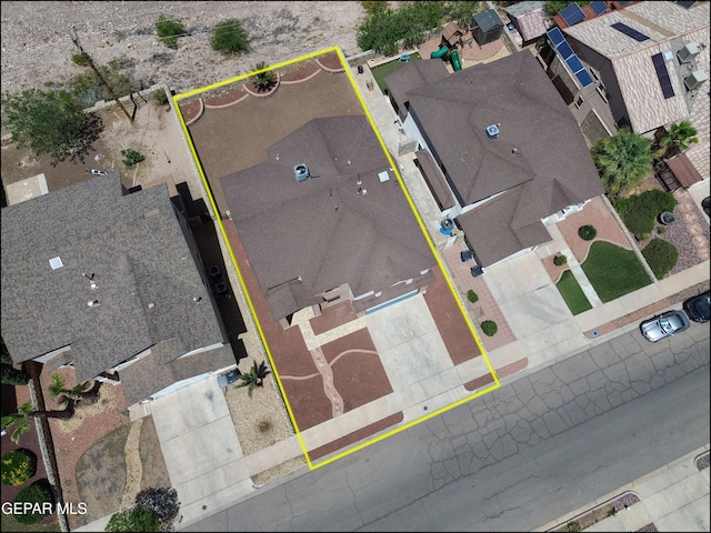 1493 Luz De Sol Dr, El Paso, TX 79912 - aerial perspective of suburban area featuring property boundaries highlighted