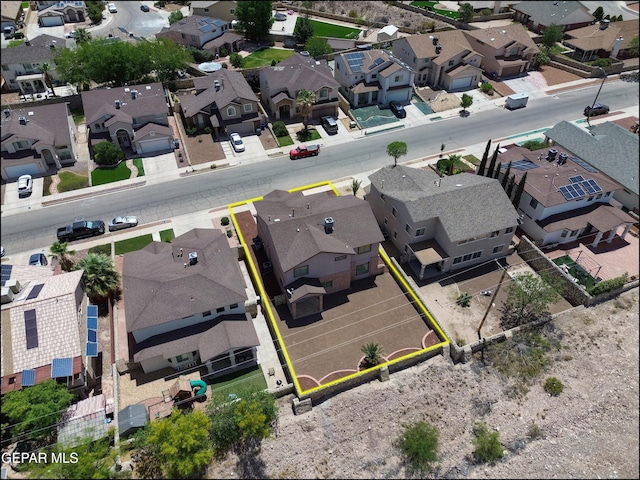 1493 Luz De Sol Dr, El Paso, TX 79912 - aerial perspective of suburban area with property boundaries highlighted