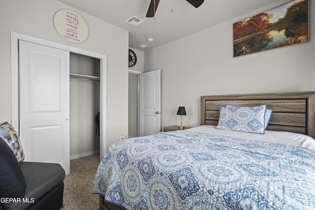 12405 Northumberg Dr, El Paso, TX 79928 - carpeted bedroom with a closet, a ceiling fan, and baseboards