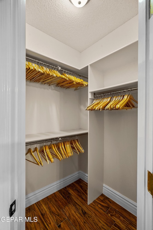 spacious closet with wood finished floors
