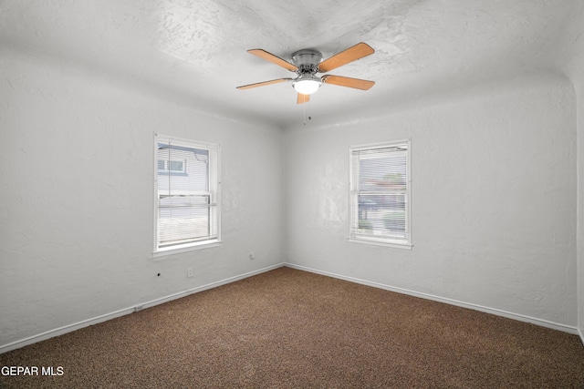 3817 La Luz Ave, El Paso, TX 79903 - carpeted empty room featuring plenty of natural light, ceiling fan, and baseboards