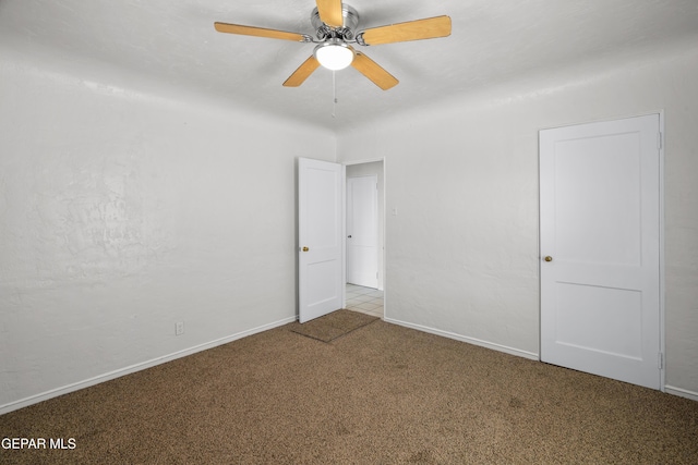 3817 La Luz Ave, El Paso, TX 79903 - unfurnished bedroom featuring carpet flooring, baseboards, and a ceiling fan