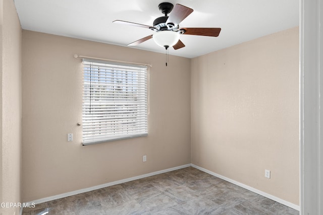 10740 White Sands Dr, El Paso, TX 79924 - spare room featuring a ceiling fan and baseboards