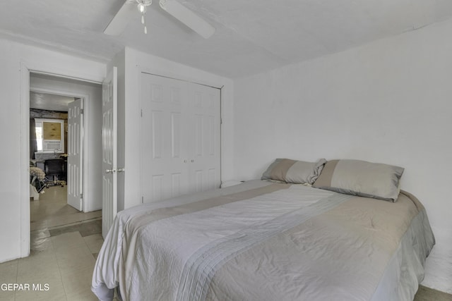 720 Johnson St, Fabens, TX 79838 - bedroom with a closet and a ceiling fan