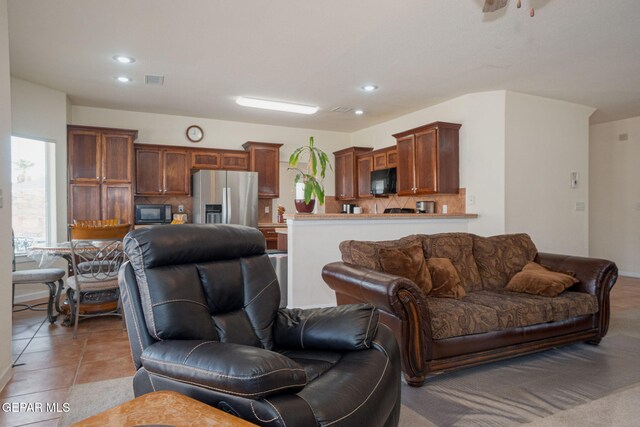 7350 Rosas Way, Canutillo, TX 79835 - living room with recessed lighting and light tile patterned flooring