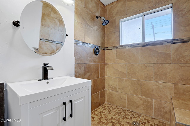5713 Sanders Ave, El Paso, TX 79924 - full bath with tiled shower and vanity