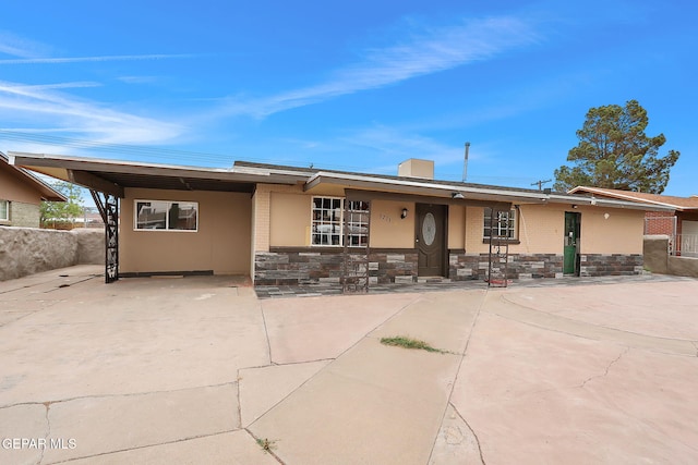 5713 Sanders Ave, El Paso, TX 79924 - view of front of house with stone siding