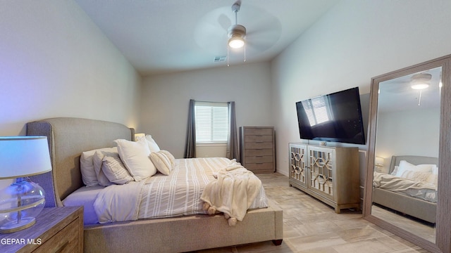 569 Logwood Ave, Canutillo, TX 79835 - bedroom featuring lofted ceiling and ceiling fan