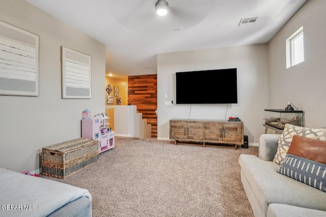 14809 Tierra Escape Ave, El Paso, TX 79938 - living area featuring ceiling fan and carpet floors