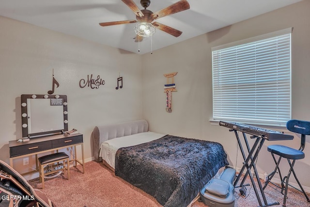 14809 Tierra Escape Ave, El Paso, TX 79938 - carpeted bedroom featuring baseboards, multiple windows, and a ceiling fan