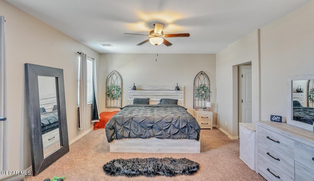 14809 Tierra Escape Ave, El Paso, TX 79938 - bedroom featuring light carpet, baseboards, and ceiling fan