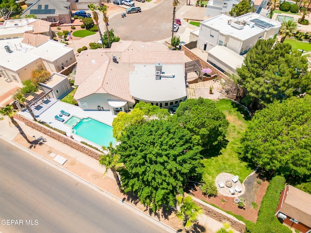 12081 E Paseo De Amor Ln E, El Paso, TX 79936 - aerial perspective of suburban area with a pool area