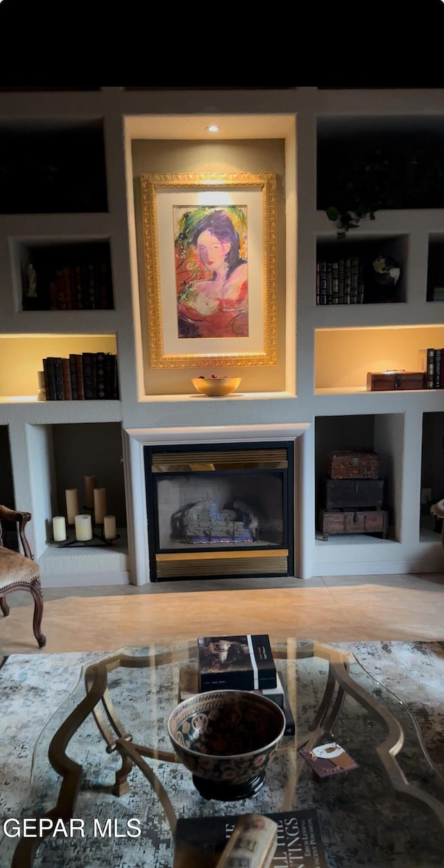 12081 E Paseo De Amor Ln E, El Paso, TX 79936 - living area featuring built in shelves