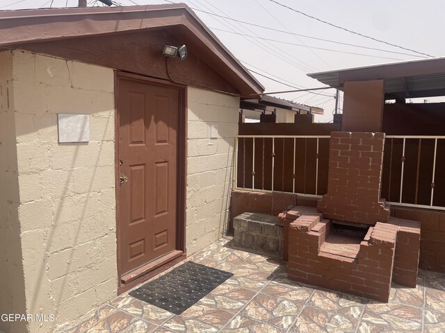 8324 Diana Dr, El Paso, TX 79904 - entrance to property with concrete block siding