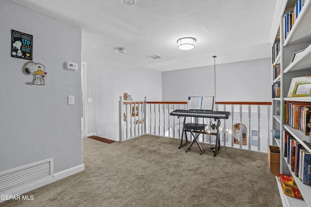 505 Canyon Springs Dr, El Paso, TX 79912 - living area with carpet flooring, baseboards, a textured wall, and a textured ceiling