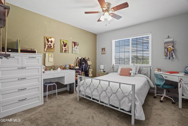 505 Canyon Springs Dr, El Paso, TX 79912 - bedroom with light colored carpet and ceiling fan