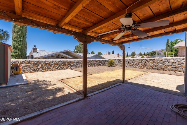 903 Agua Caliente Dr, El Paso, TX 79912 - view of patio featuring a ceiling fan and a fenced backyard
