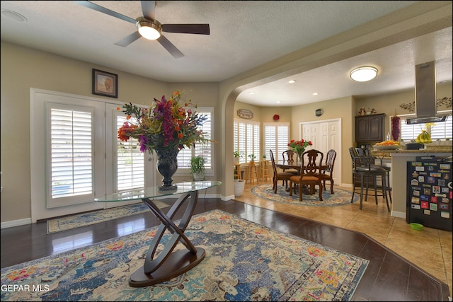 1337 Emerald Gate Ln, El Paso, TX 79936 - office with arched walkways, plenty of natural light, a ceiling fan, baseboards, and recessed lighting