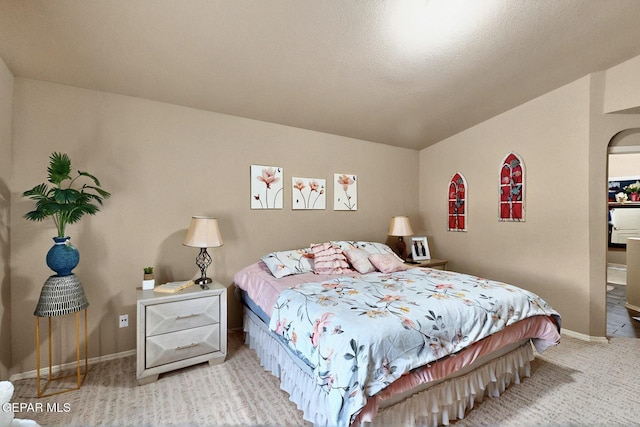 12009 Copper Point Pl, El Paso, TX 79934 - bedroom featuring carpet floors, baseboards, and lofted ceiling