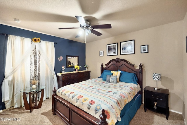 12009 Copper Point Pl, El Paso, TX 79934 - bedroom with light carpet and ceiling fan