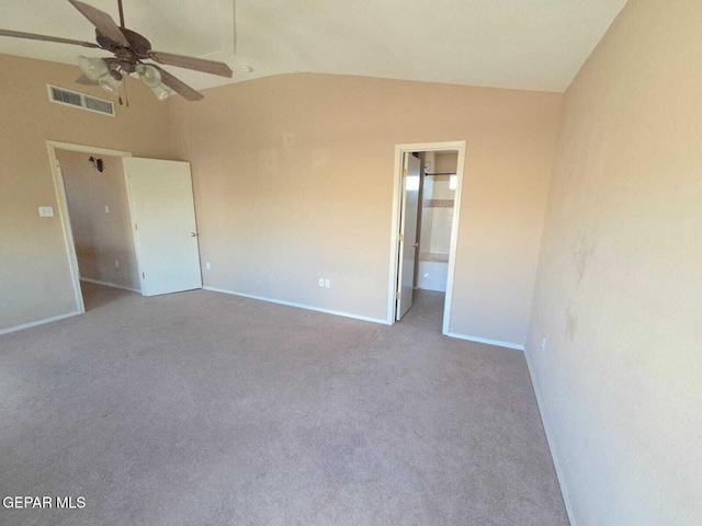 PPP10049 Paloma Dr, El Paso, TX 79924 - unfurnished bedroom featuring lofted ceiling, carpet flooring, baseboards, and ensuite bath