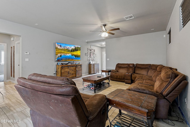13925 Lago Vista Ave, Horizon City, TX 79928 - living room with a ceiling fan