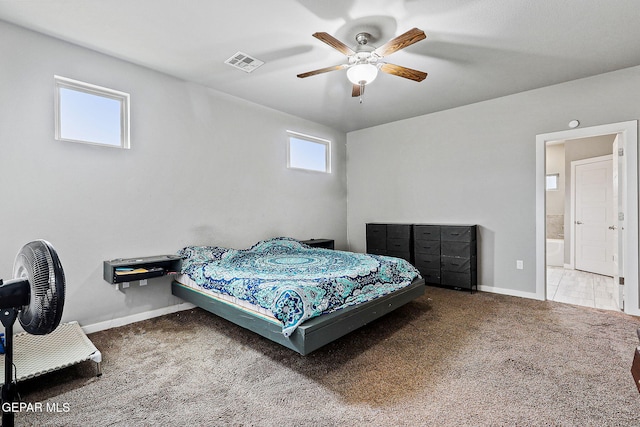 13925 Lago Vista Ave, Horizon City, TX 79928 - bedroom featuring carpet floors, baseboards, and a ceiling fan