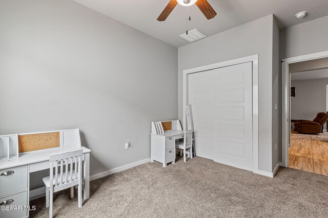 13925 Lago Vista Ave, Horizon City, TX 79928 - office space with ceiling fan, carpet flooring, and baseboards
