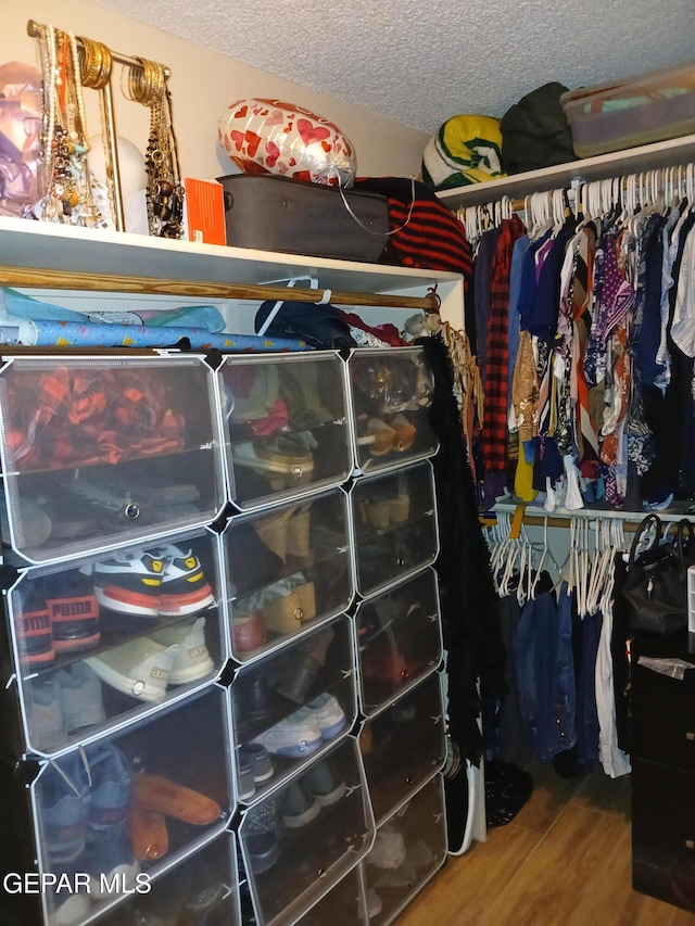 405 Santorini Ct, Socorro, TX 79927 - walk in closet with wood finished floors