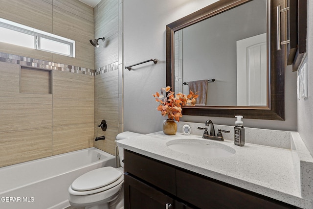 12517 Winners Cir, El Paso, TX 79928 - bathroom with vanity, toilet, and shower / bath combination