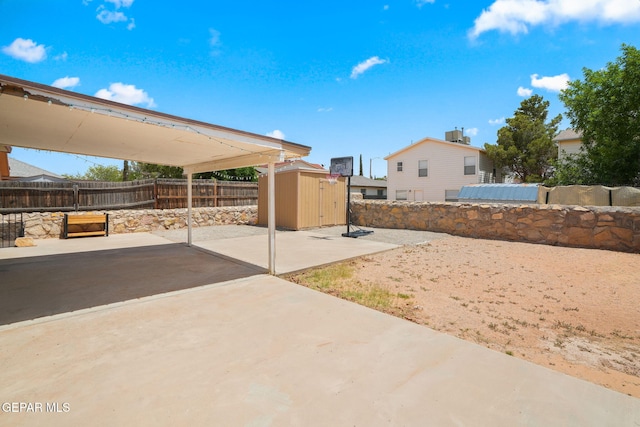 12008 Braveheart Ave, El Paso, TX 79936 - fenced backyard with a patio