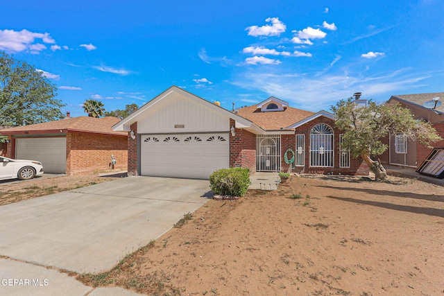 12119 Quail Harvest Ln, El Paso, TX 79936 - single story home featuring brick siding, an attached garage, driveway, and a shingled roof