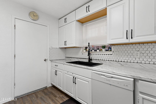 12119 Quail Harvest Ln, El Paso, TX 79936 - kitchen with dishwasher, a sink, light countertops, and white cabinetry