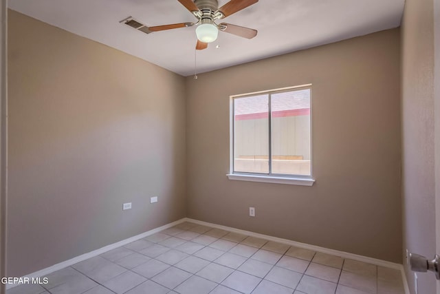 3303 Ward Robert Pl, El Paso, TX 79936 - empty room featuring ceiling fan, light tile patterned floors, and baseboards