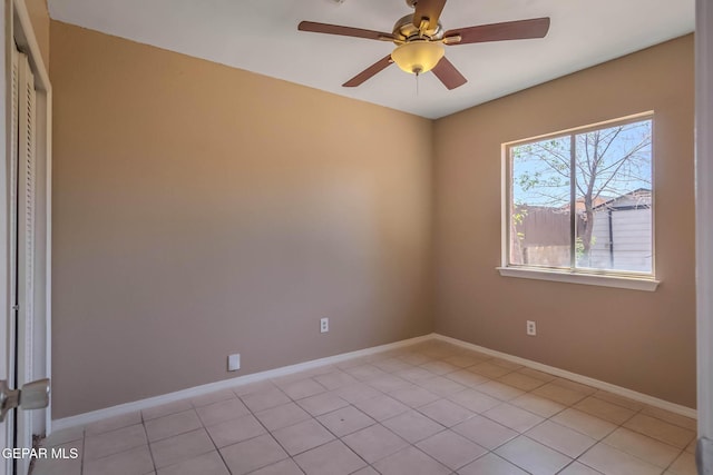 3303 Ward Robert Pl, El Paso, TX 79936 - unfurnished room with baseboards, ceiling fan, and light tile patterned flooring