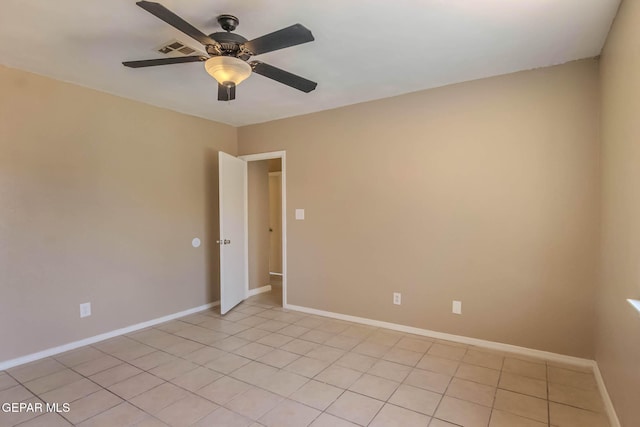 3303 Ward Robert Pl, El Paso, TX 79936 - unfurnished room featuring a ceiling fan, light tile patterned floors, and baseboards